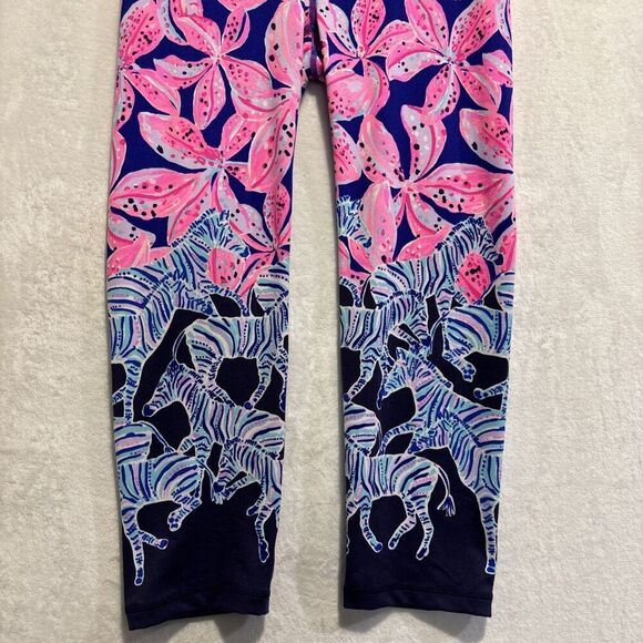 Lilly Pulitzer Luxletic Jolena Weekender Cropped Leggings Wild Child Zebra Small - Picture 4 of 12
